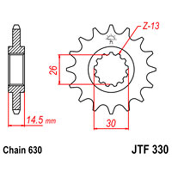 JT JT Gear Box Sprockets G/B 330-15T HON